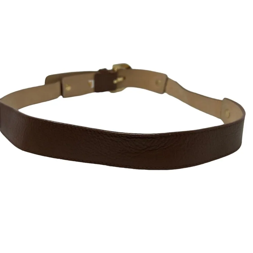 Talbots Brown Genuine Leather and Chain Link Post‎ Belt Size Large